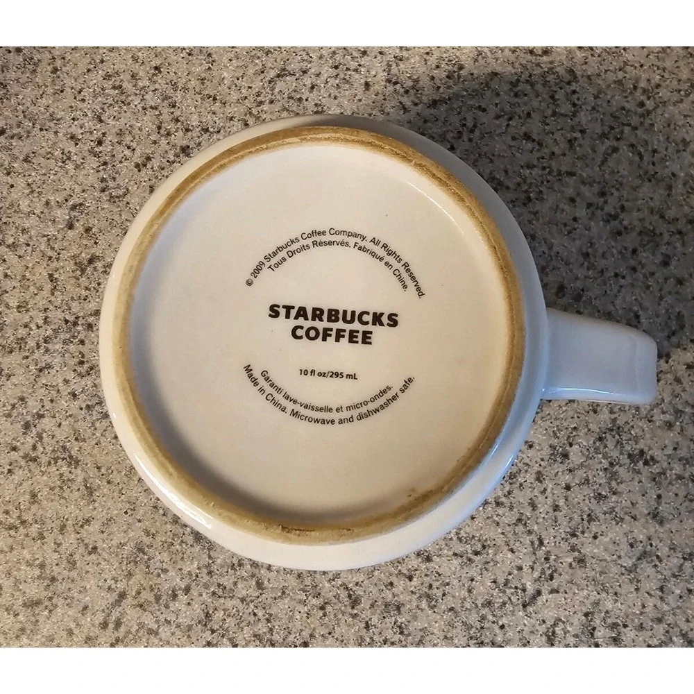 Starbucks Abstract Floral Berry White Coffee Tea Mug With Handle